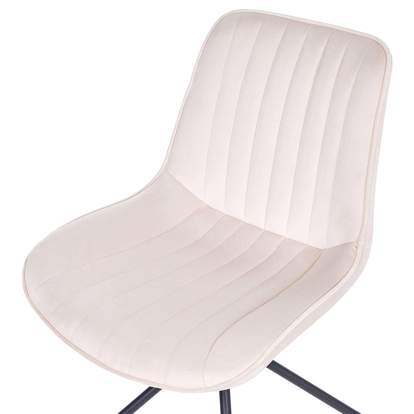 Esszimmerstuhl 2er Set NAVASOTA Samtstoff Beige