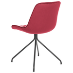 Esszimmerstuhl 2er Set NAVASOTA Samtstoff Dunkelrot