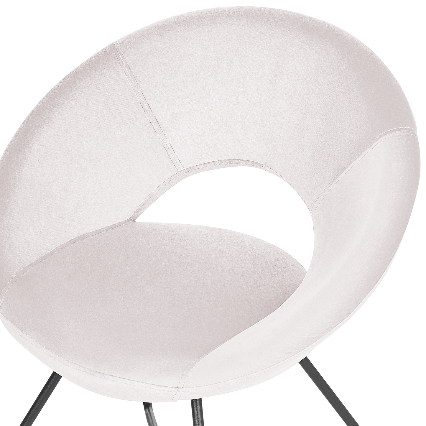 Esszimmerstuhl RACHEL Samtstoff Cremeweiss