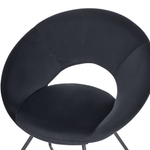 Esszimmerstuhl RACHEL Samtstoff Schwarz