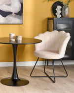 Sessel LOVELOCK Samtstoff Cremeweiss