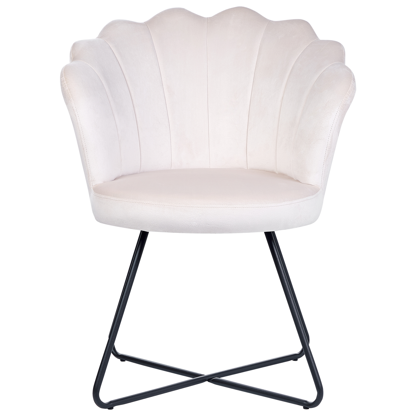 Sessel LOVELOCK Samtstoff Cremeweiss