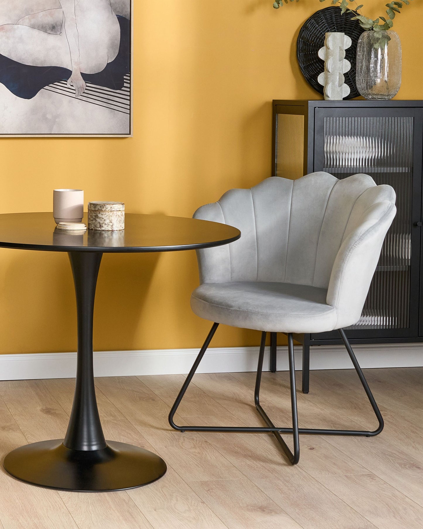 Sessel LOVELOCK Samtstoff Grau