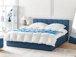 Bett mit Stauraum Stoff DREUX 160 x 200 cm Blau