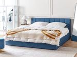 Bett mit Stauraum Stoff DREUX 180 x 200 cm Blau