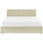 Bett mit Stauraum Stoff DREUX 160 x 200 cm Beige