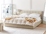 Bett mit Stauraum Stoff DREUX 180 x 200 cm Beige