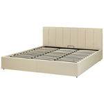 Bett mit Stauraum Stoff DREUX 180 x 200 cm Beige