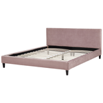 Bett mit Lattenrost Samtstoff FITOU 180 x 200 cm Rosa