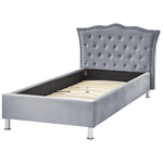 Bett Samtstoff grau Lattenrost 90 x 200 cm METZ