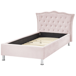 Bett Samtstoff pastellrosa Lattenrost 90 x 200 cm METZ