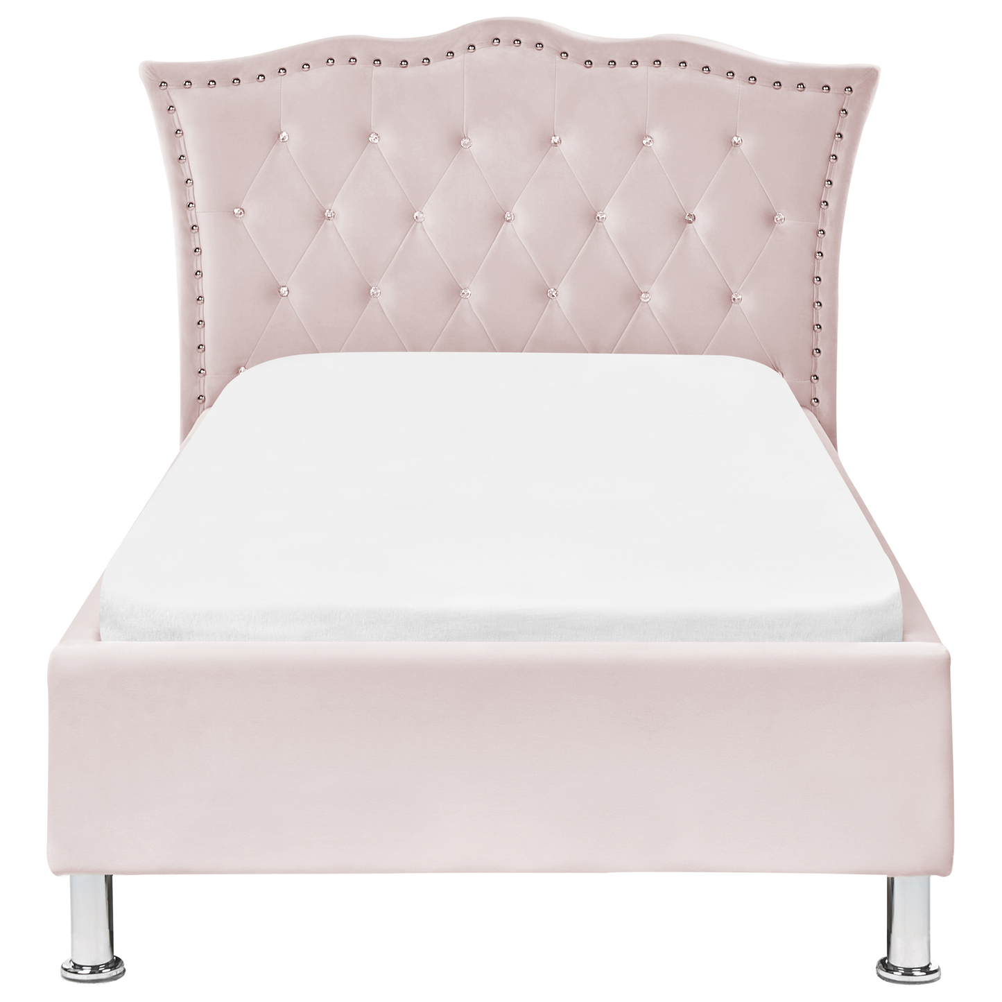 Bett Samtstoff pastellrosa Lattenrost 90 x 200 cm METZ