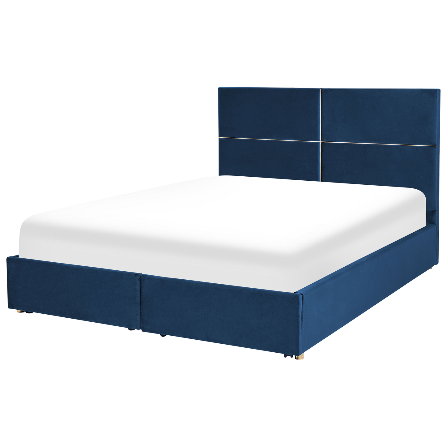 Bett mit Stauraum Samtstoff VERNOYES 180 x 200 cm Marineblau