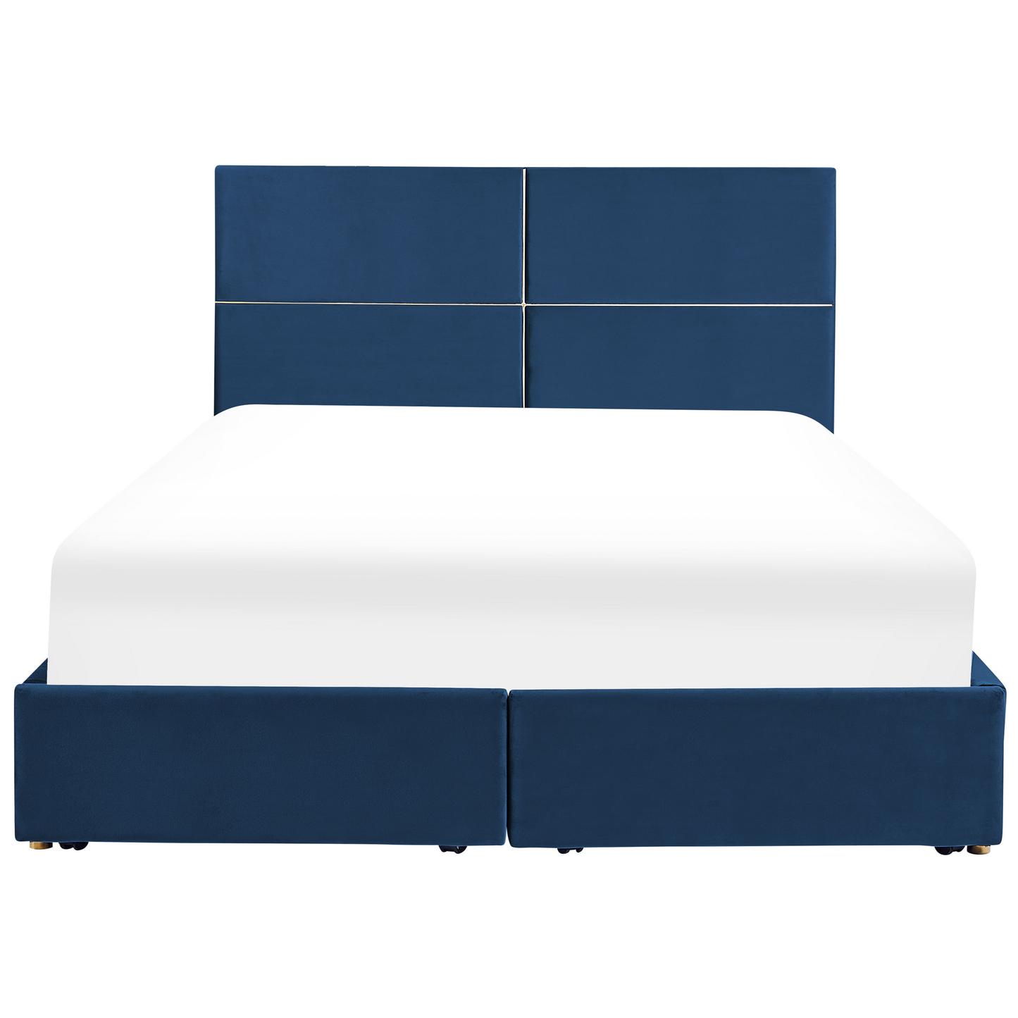 Bett mit Stauraum Samtstoff VERNOYES 180 x 200 cm Marineblau