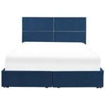 Bett mit Stauraum Samtstoff VERNOYES 180 x 200 cm Marineblau