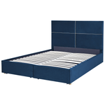 Bett mit Stauraum Samtstoff VERNOYES 180 x 200 cm Marineblau