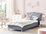 Bett mit Stauraum Samtstoff METZ 90 x 200 cm Grau
