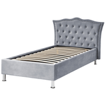 Bett mit Stauraum Samtstoff METZ 90 x 200 cm Grau