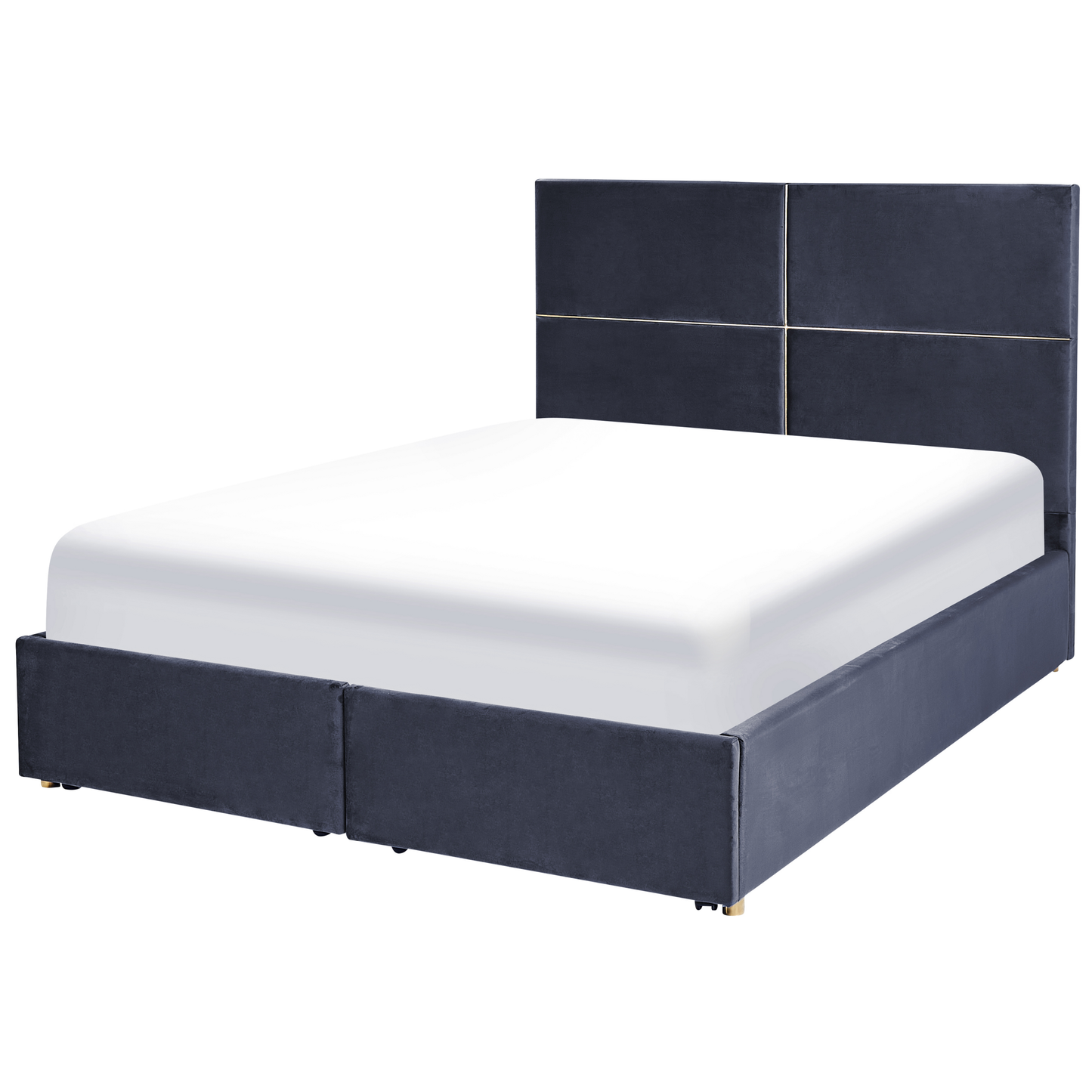 Bett mit Stauraum Samtstoff VERNOYES 140 x 200 cm Schwarz