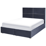 Bett mit Stauraum Samtstoff VERNOYES 140 x 200 cm Schwarz