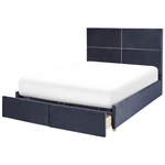 Bett mit Stauraum Samtstoff VERNOYES 140 x 200 cm Schwarz