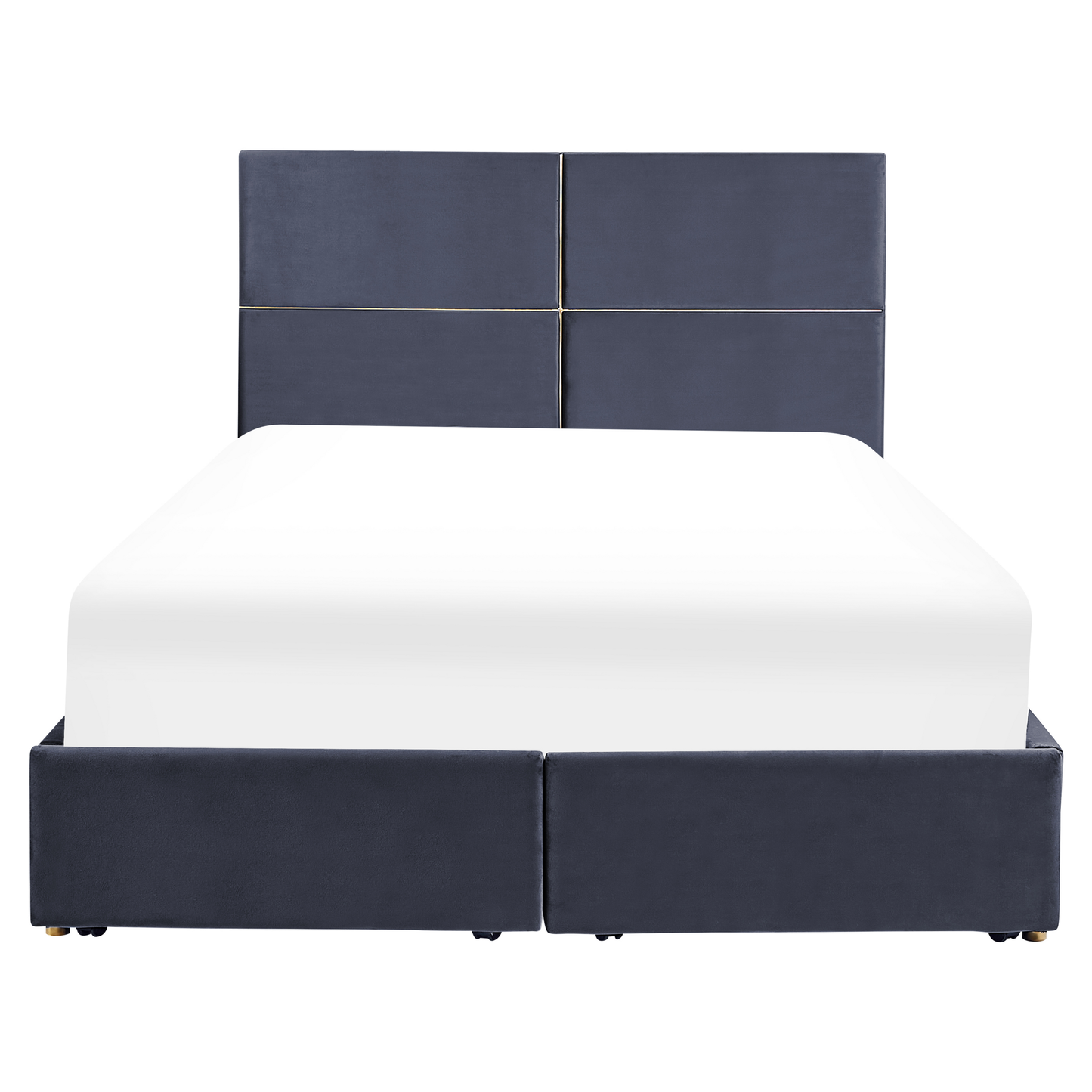 Bett mit Stauraum Samtstoff VERNOYES 140 x 200 cm Schwarz