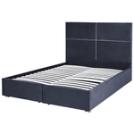 Bett mit Stauraum Samtstoff VERNOYES 140 x 200 cm Schwarz
