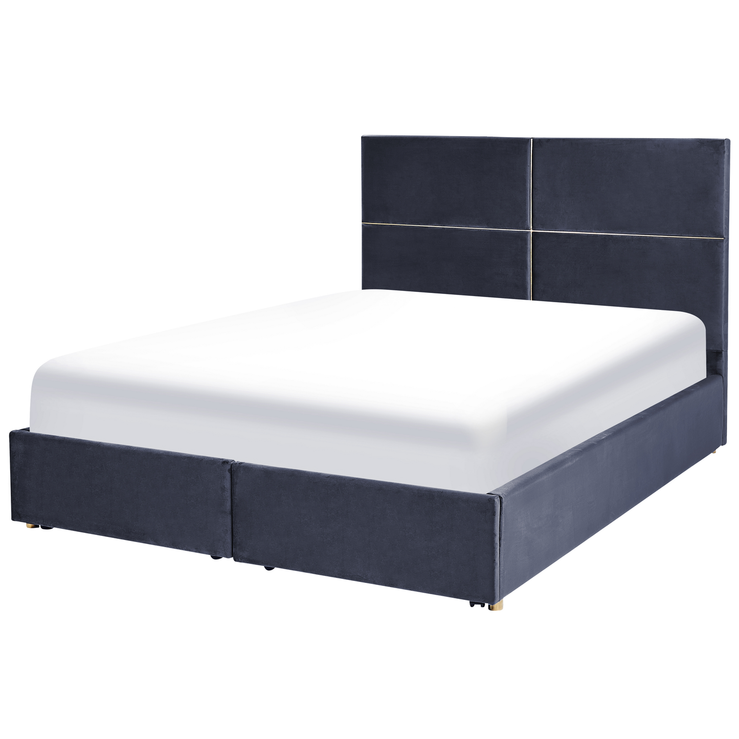 Bett mit Stauraum Samtstoff VERNOYES 160 x 200 cm Schwarz