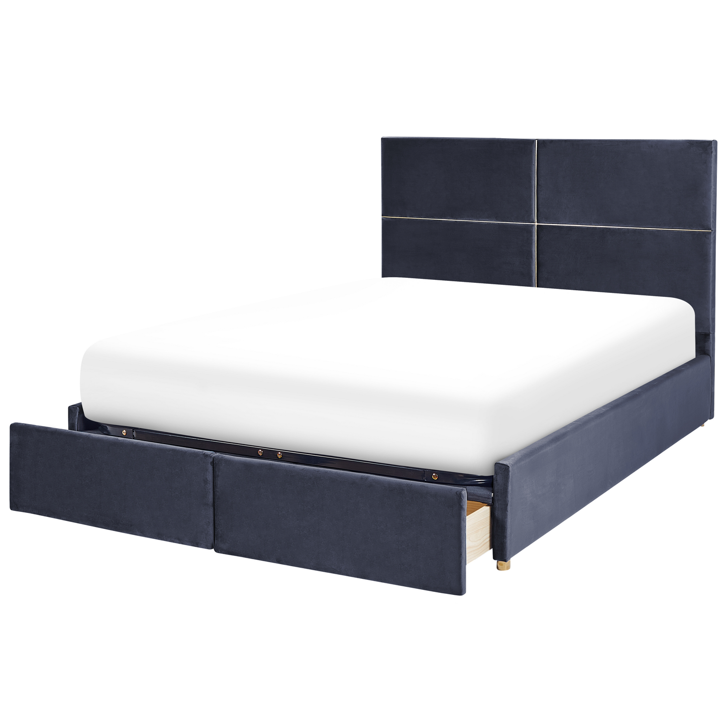 Bett mit Stauraum Samtstoff VERNOYES 160 x 200 cm Schwarz