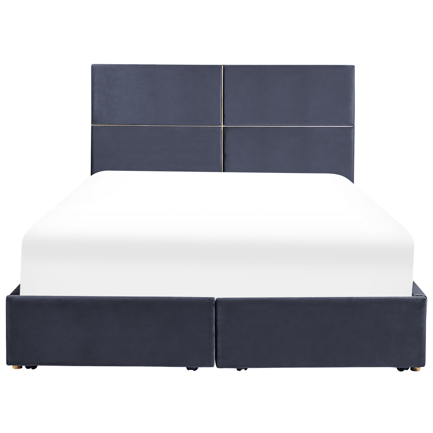 Bett mit Stauraum Samtstoff VERNOYES 160 x 200 cm Schwarz