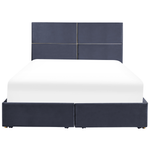 Bett mit Stauraum Samtstoff VERNOYES 160 x 200 cm Schwarz