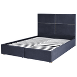 Bett mit Stauraum Samtstoff VERNOYES 160 x 200 cm Schwarz