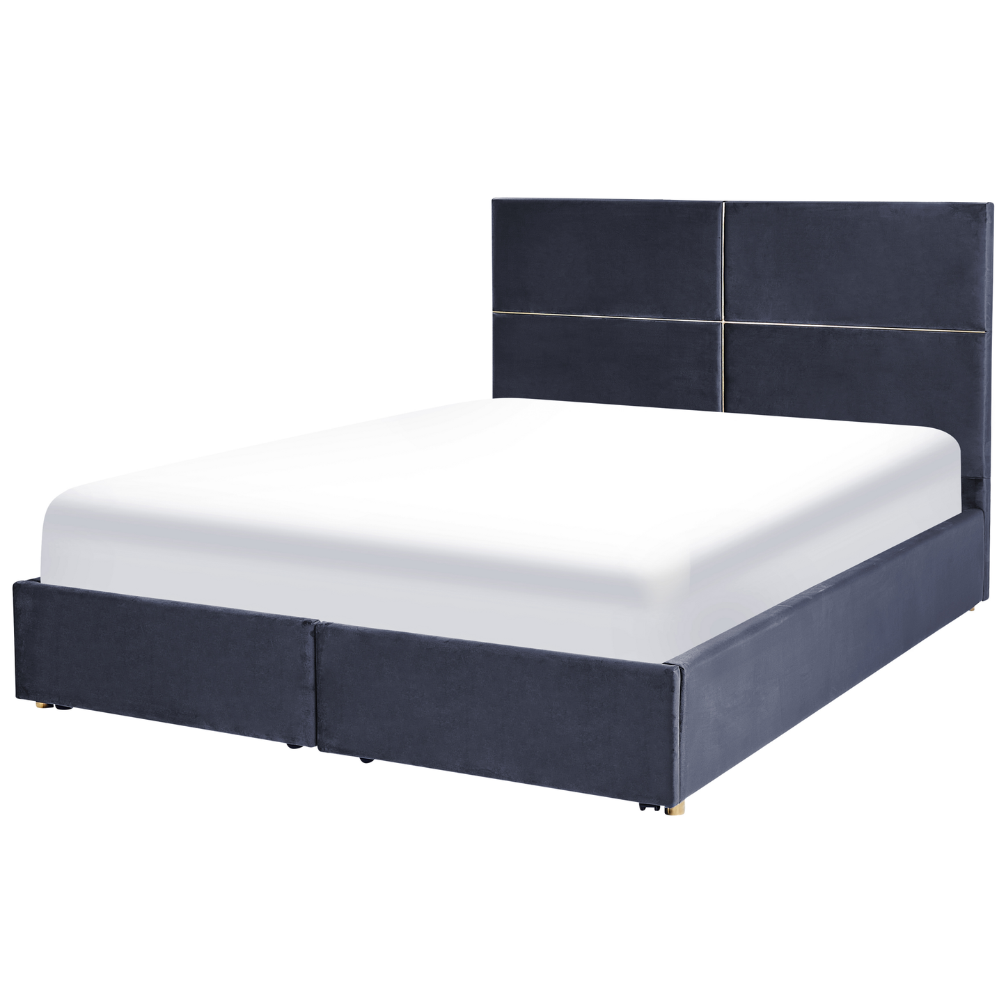Bett mit Stauraum Samtstoff VERNOYES 180 x 200 cm Schwarz