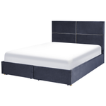 Bett mit Stauraum Samtstoff VERNOYES 180 x 200 cm Schwarz