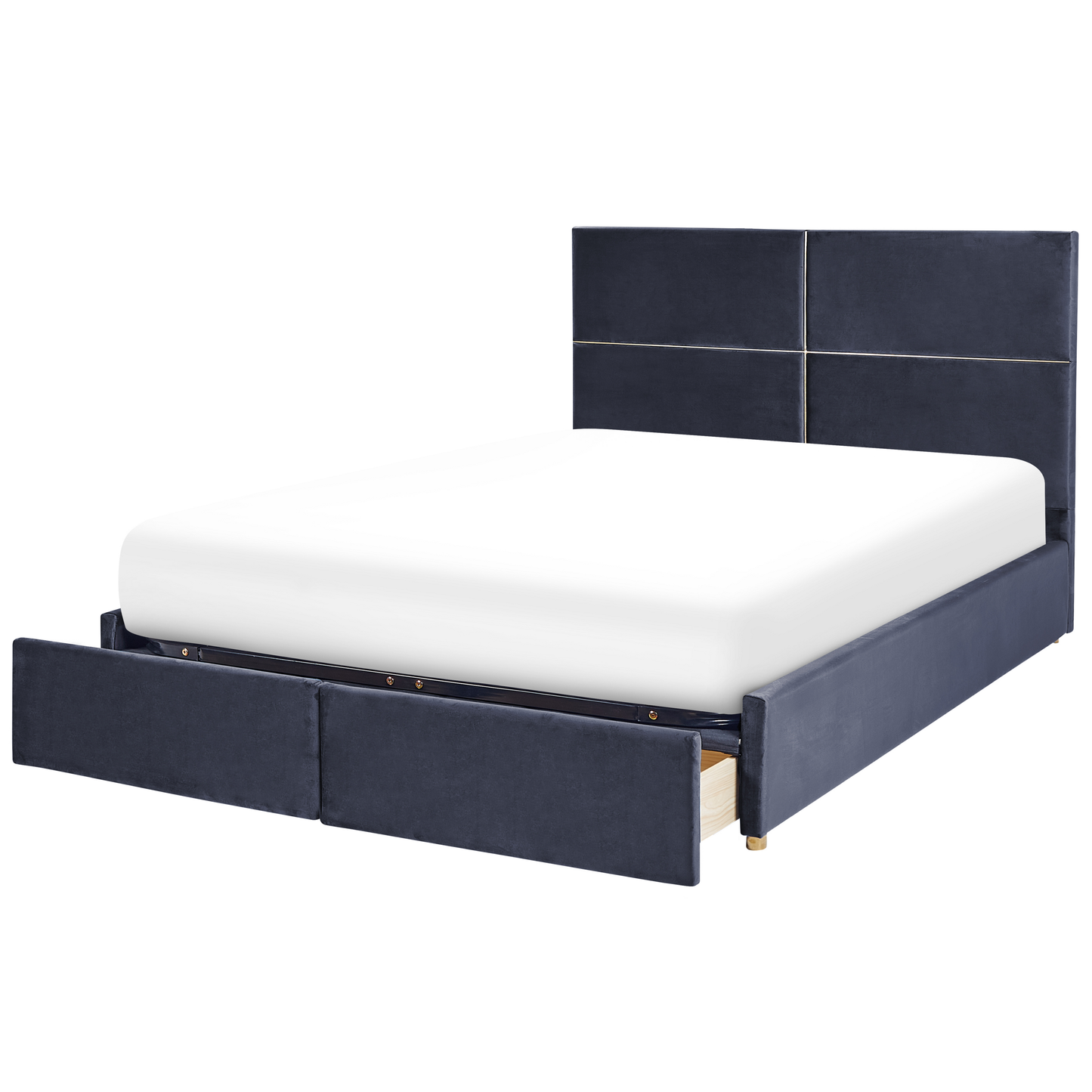Bett mit Stauraum Samtstoff VERNOYES 180 x 200 cm Schwarz