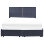 Bett mit Stauraum Samtstoff VERNOYES 180 x 200 cm Schwarz