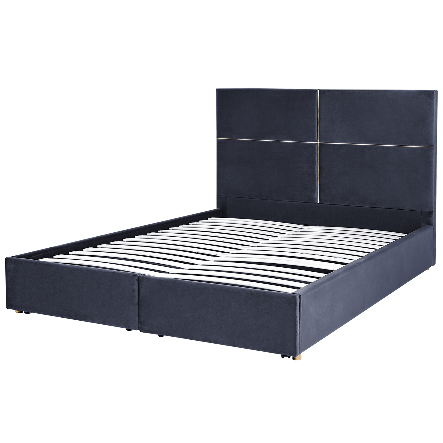 Bett mit Stauraum Samtstoff VERNOYES 180 x 200 cm Schwarz