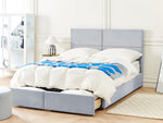 Bett mit Stauraum Samtstoff VERNOYES 160 x 200 cm Hellgrau