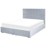 Bett mit Stauraum Samtstoff VERNOYES 160 x 200 cm Hellgrau