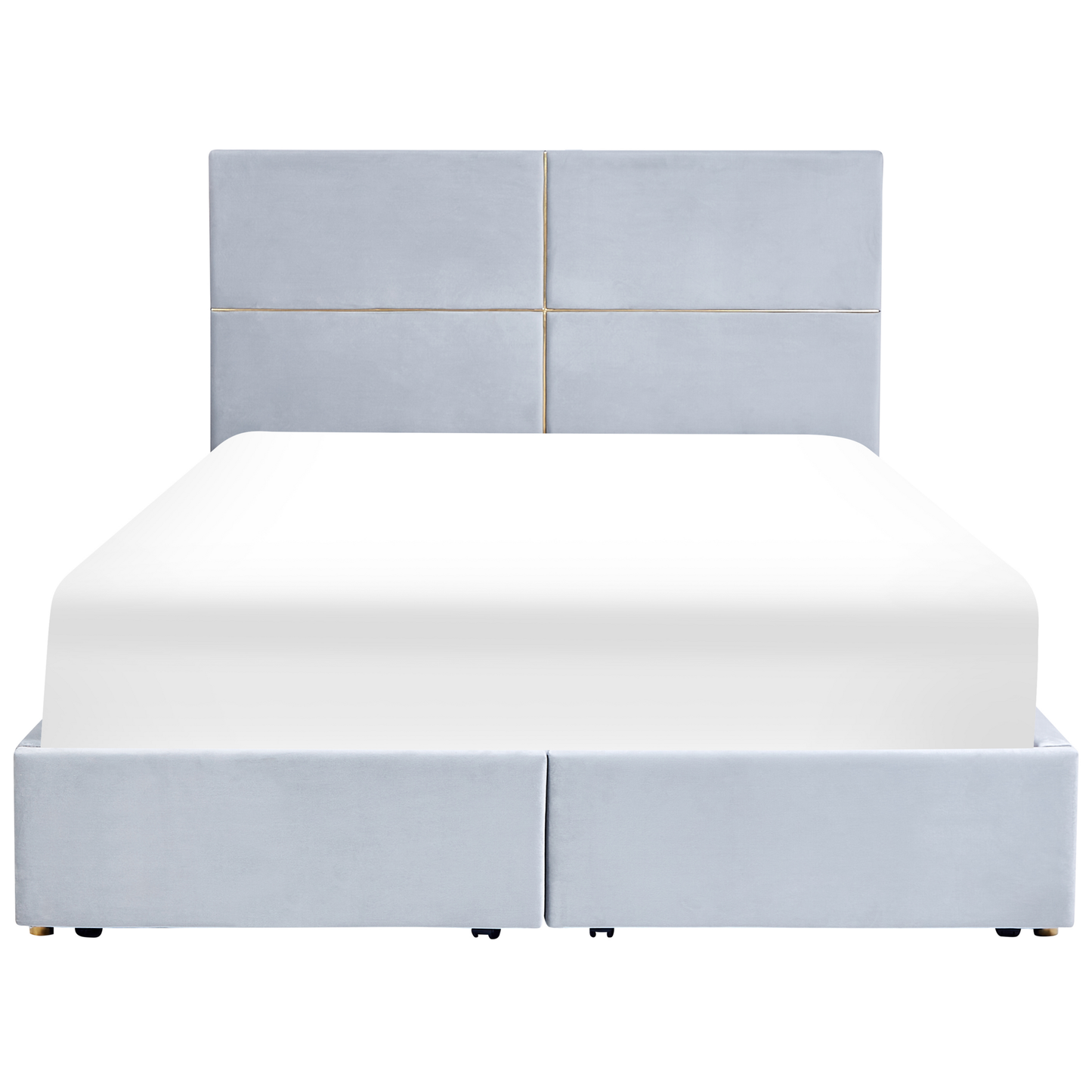 Bett mit Stauraum Samtstoff VERNOYES 160 x 200 cm Hellgrau