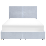 Bett mit Stauraum Samtstoff VERNOYES 160 x 200 cm Hellgrau