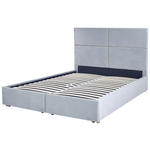 Bett mit Stauraum Samtstoff VERNOYES 160 x 200 cm Hellgrau