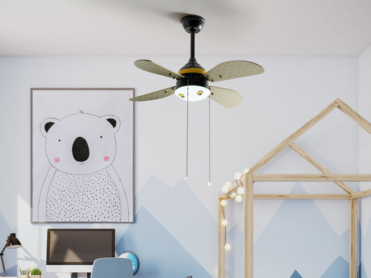 Deckenventilator mit Licht DOLORES Gelb