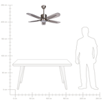 Deckenventilator mit Licht COYOTE mit Fernbedienung Silber