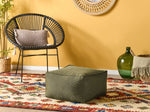 Pouf Leinenoptik olivgrün 50 x 50 x 30 cm MUKKI