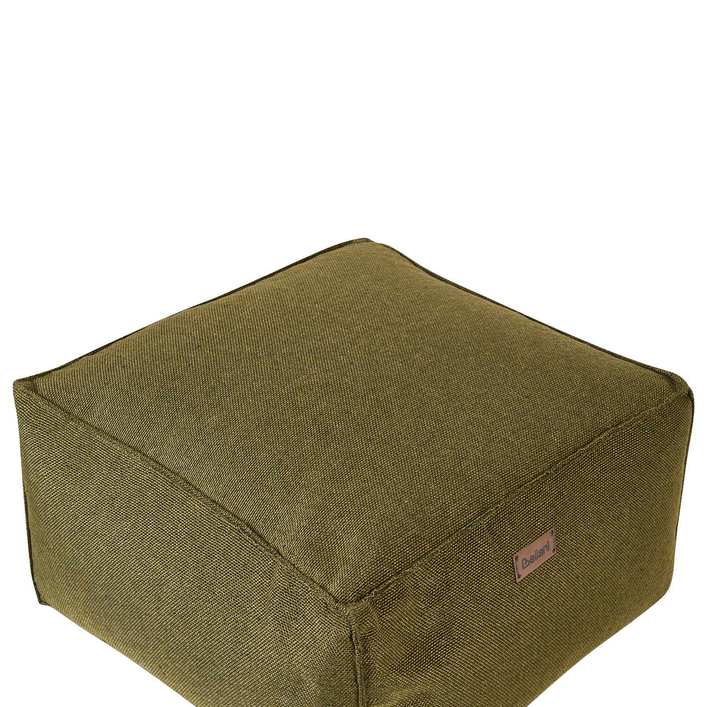Pouf Leinenoptik olivgrün 50 x 50 x 30 cm MUKKI