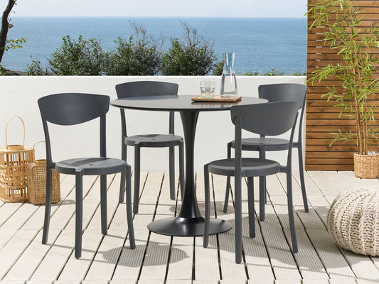 Gartenstuhl 4er Set VIESTE Dunkelgrau