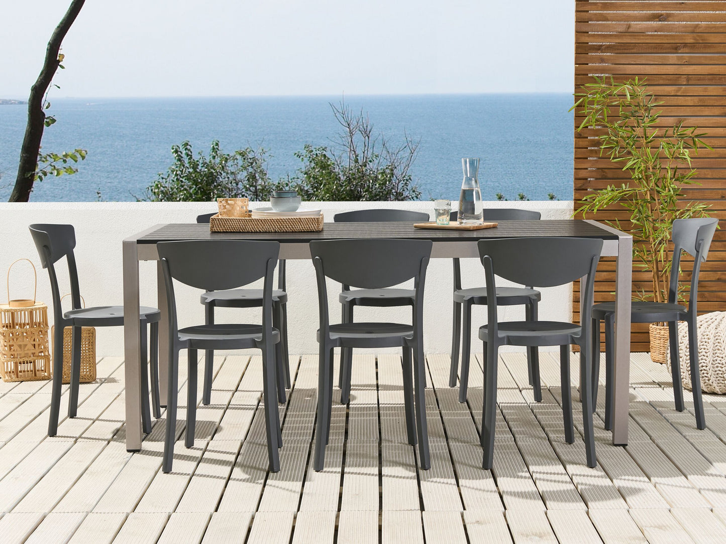 Esszimmerstuhl 8er Set VIESTE Dunkelgrau