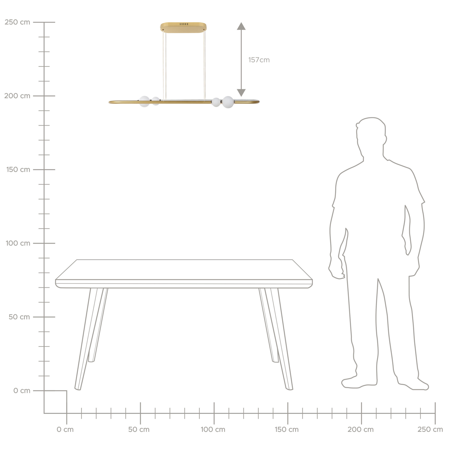 LED Hängelampe FEALE Metall Gold