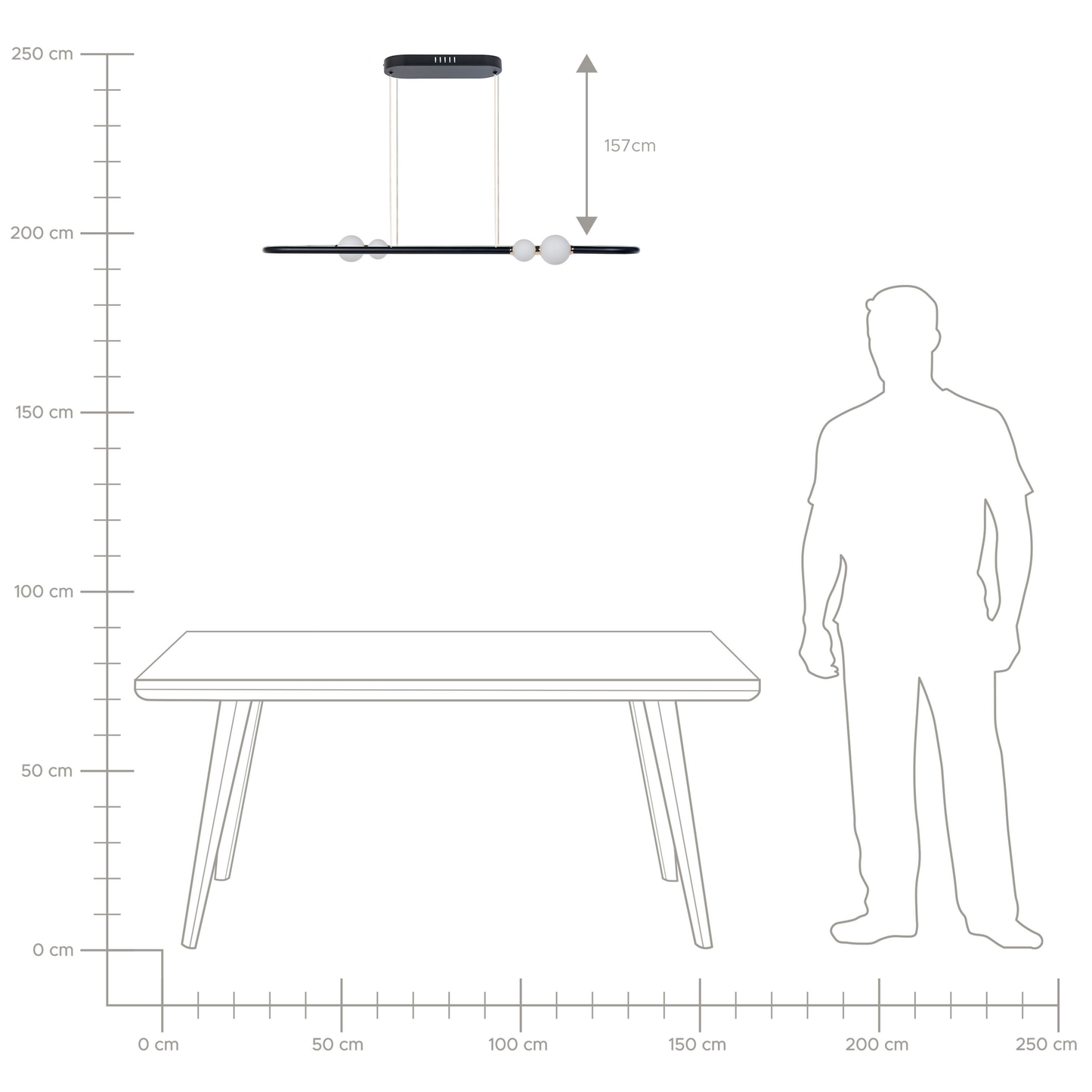 LED Hängelampe FEALE Metall Schwarz